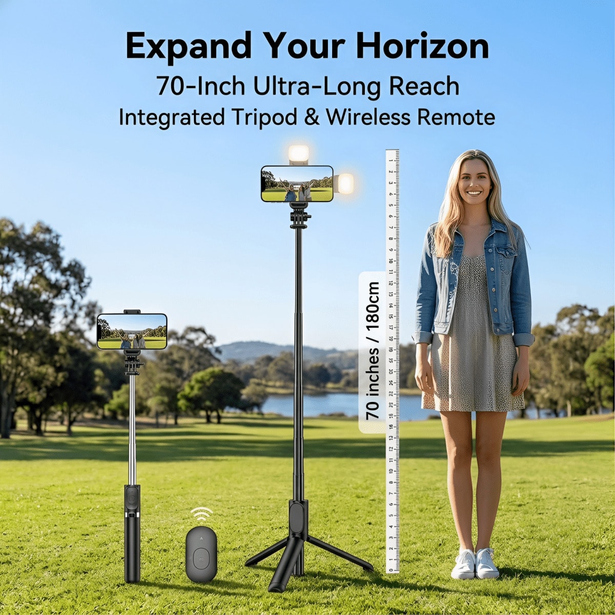 Photography Lighting Wireless - 70 Inch Extendable Selfie Stick Tripod