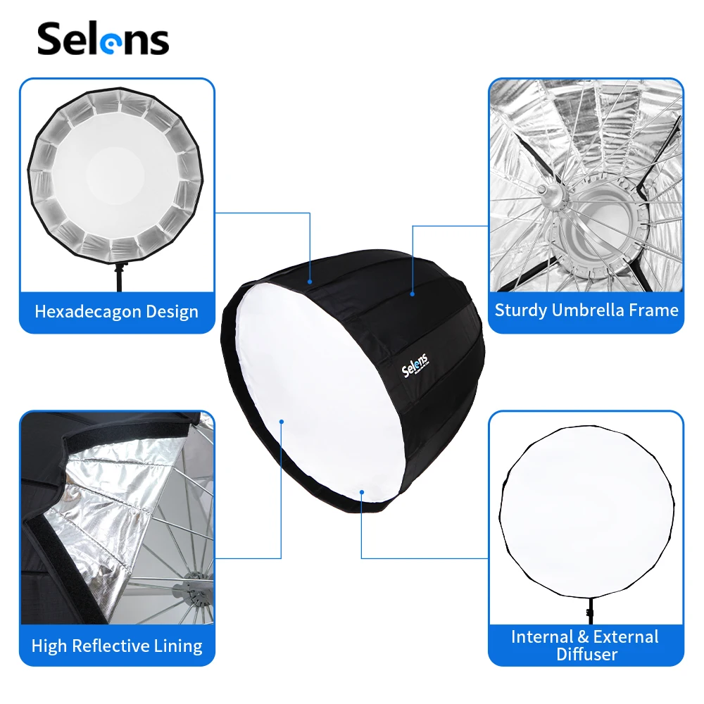 Selens 70/90/120cm Foldable Um - Parabolic Umbrella Deep บทวิจารณ์และราคา