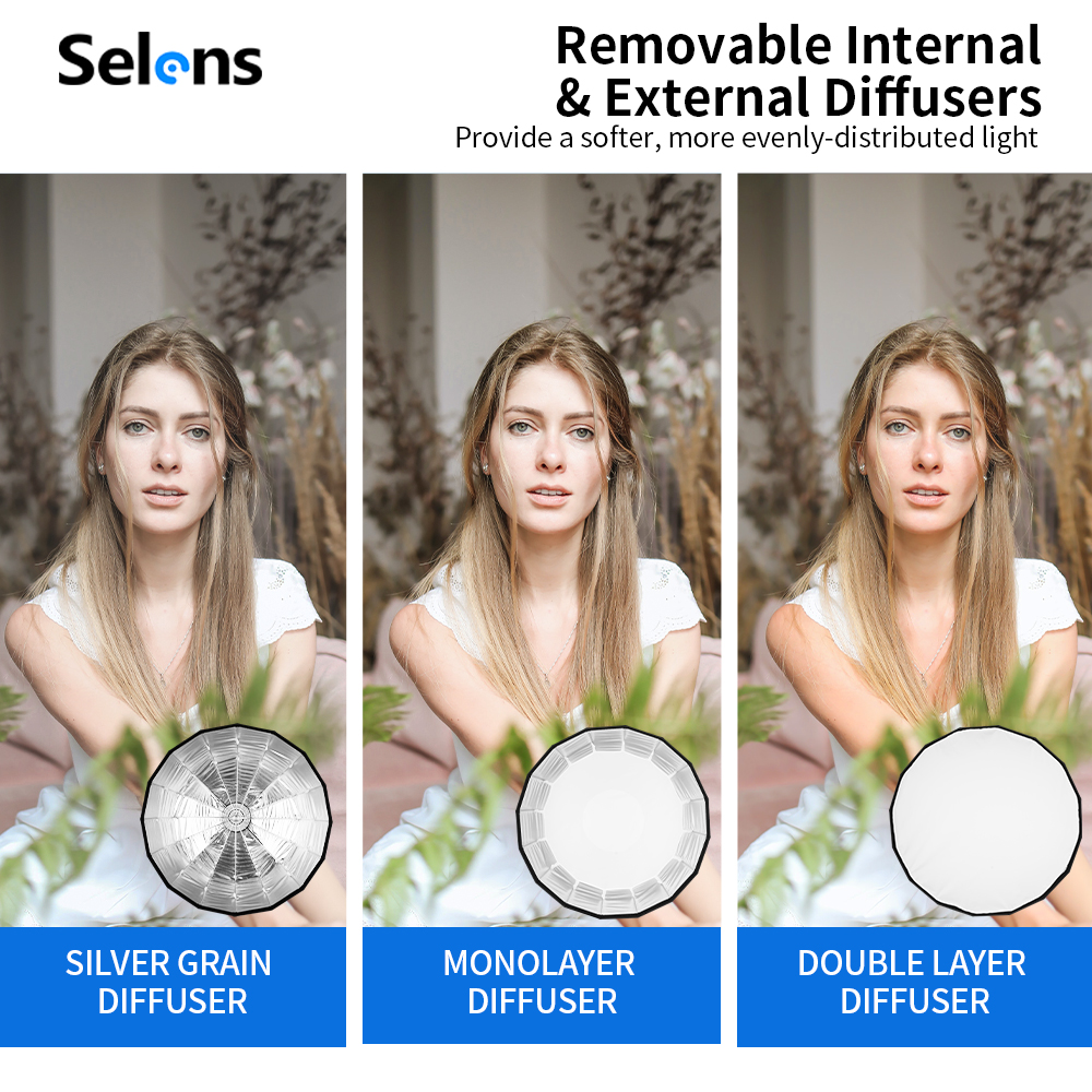 Selens 70/90/120cm Foldable Um - Parabolic Umbrella Deep บทวิจารณ์และราคา