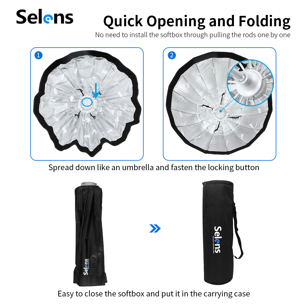 Selens 70/90/120cm Foldable Um - Parabolic Umbrella Deep บทวิจารณ์และราคา