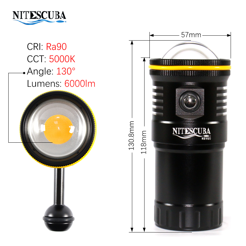 Nitescuba NSV60 LED Diving Vid - Photography Lighting Wireless บทวิจารณ์และราคา