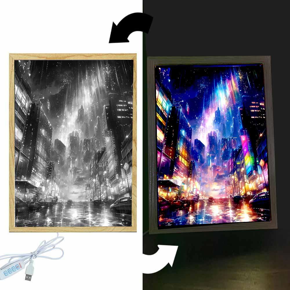Beautiful City Light Painting  - Photography Lighting Wall บทวิจารณ์และราคา