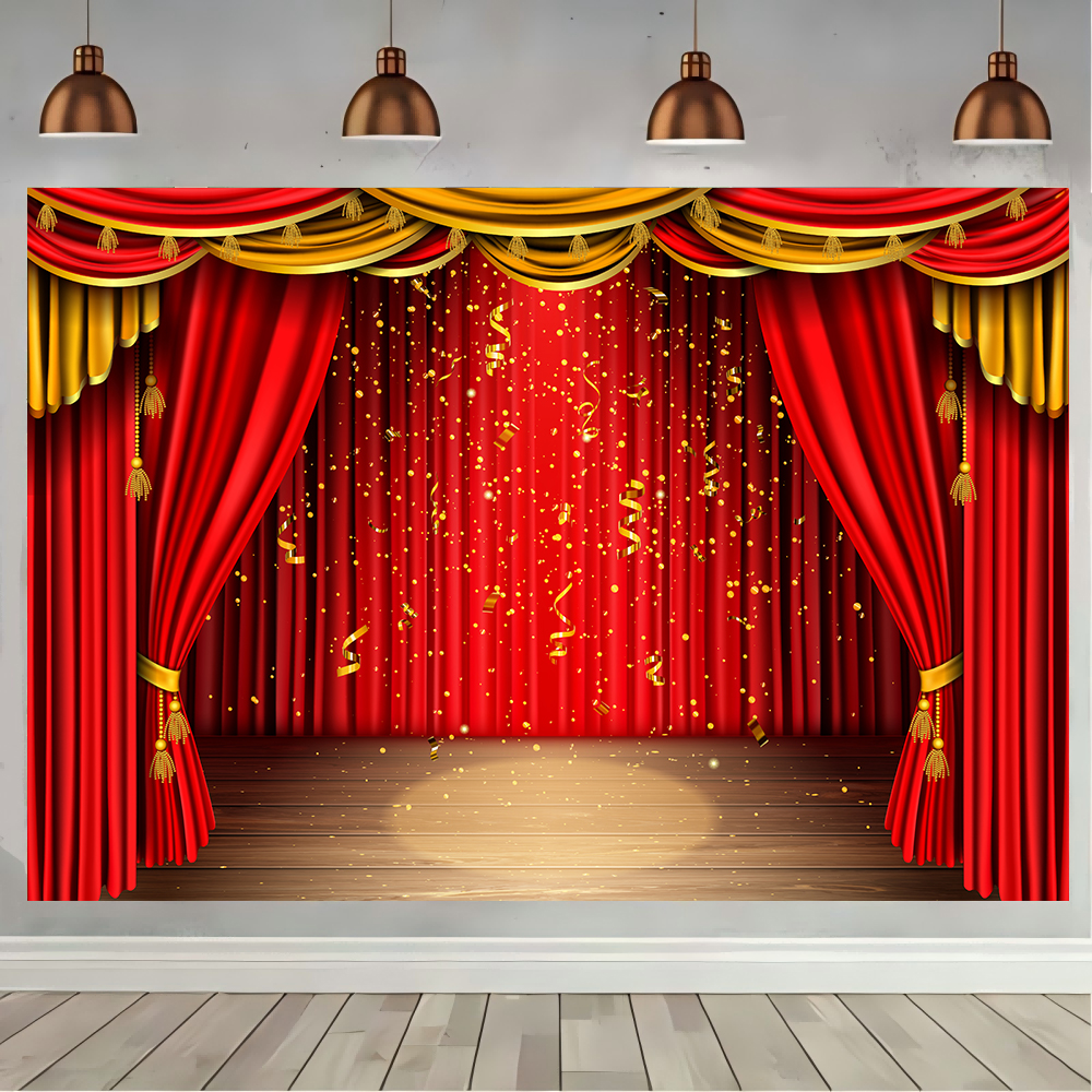 Red Theater Curtain Party Back - Photography Lighting And Backdrop บทวิจารณ์และราคา