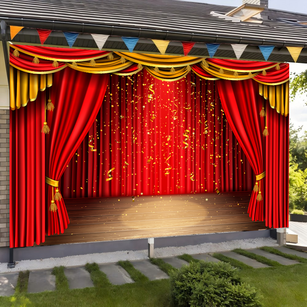 Red Theater Curtain Party Back - Photography Lighting And Backdrop บทวิจารณ์และราคา