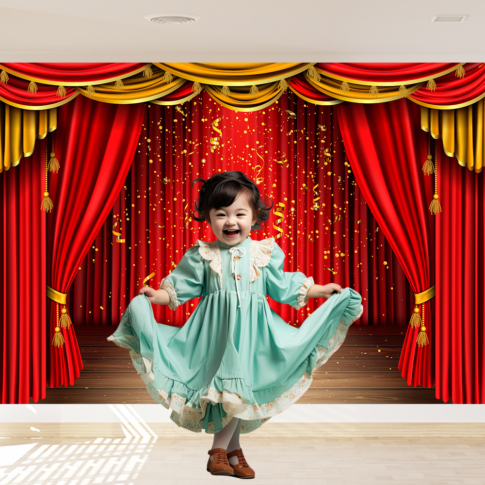 Red Theater Curtain Party Back - Photography Lighting And Backdrop บทวิจารณ์และราคา