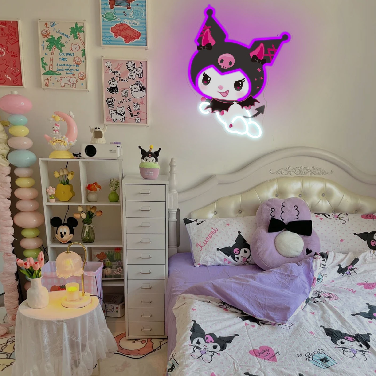 Kuromi LED Neon Sign Purple Gl - Photography Lighting Game บทวิจารณ์และราคา