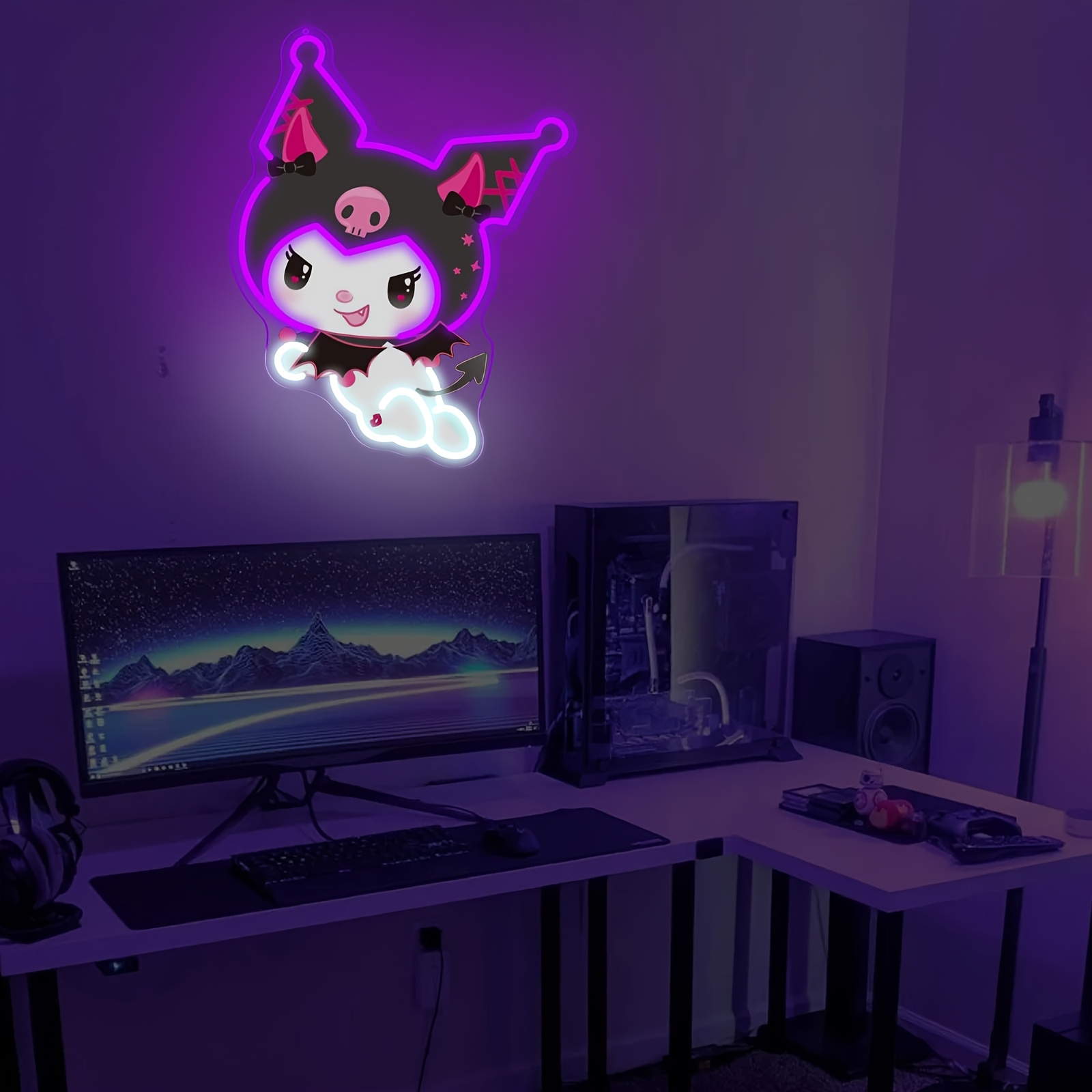 Kuromi LED Neon Sign Purple Gl - Photography Lighting Game บทวิจารณ์และราคา