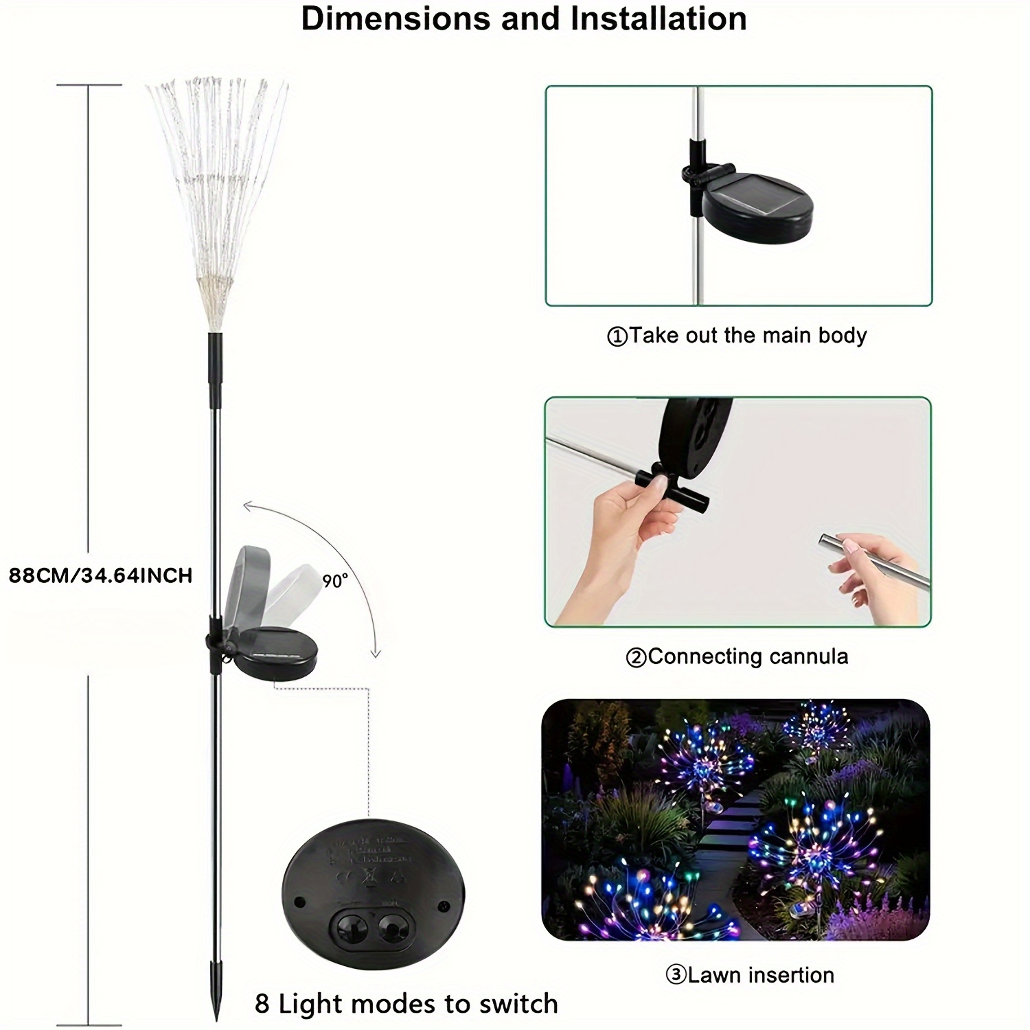 8-Mode Solar Firework Lights w - Photography Lighting And Backdrop บทวิจารณ์และราคา