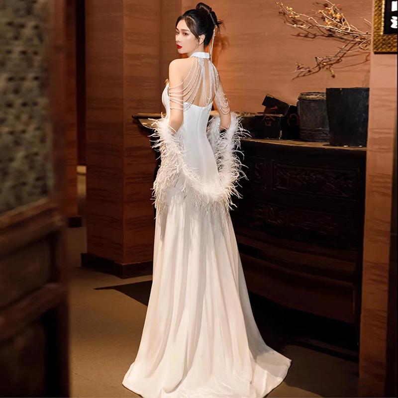 Light Wedding Dress Satin Neck - Photography Lighting Design บทวิจารณ์และราคา
